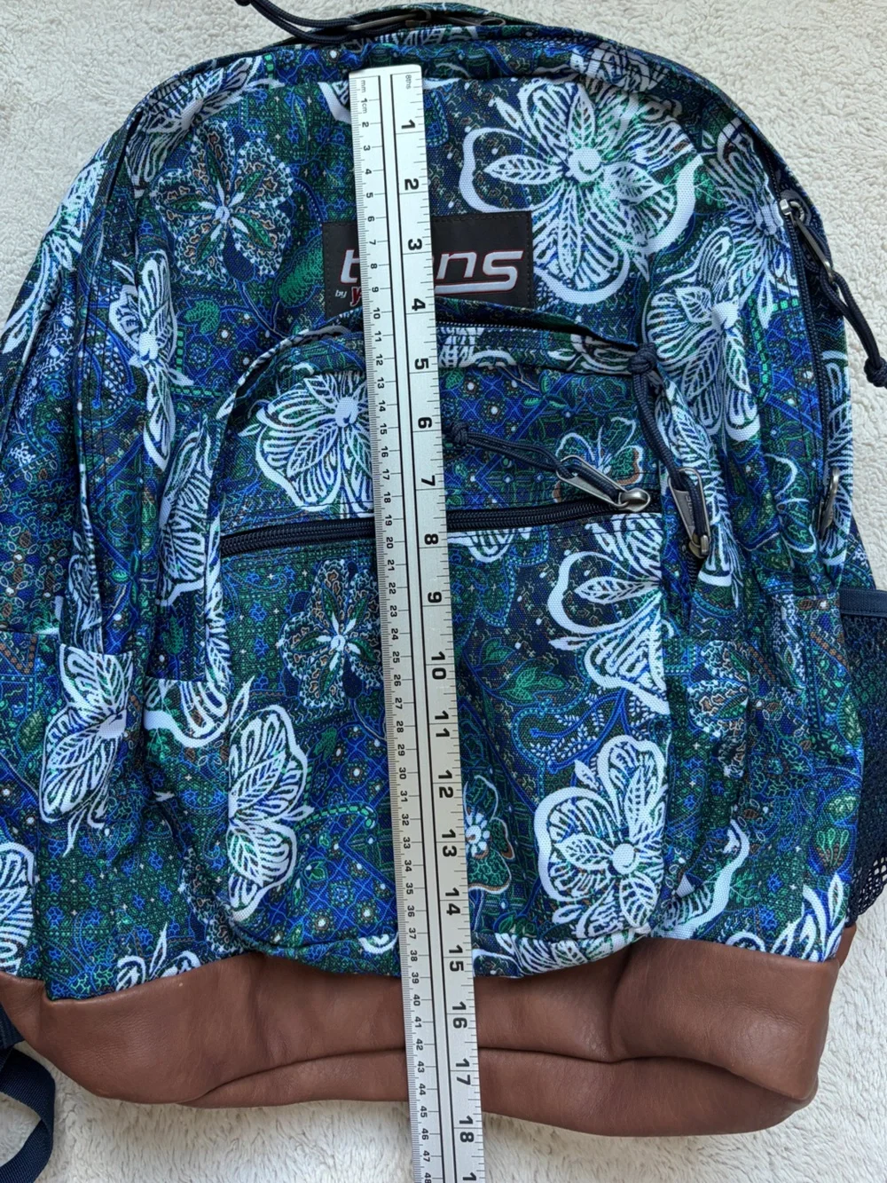 Trans by Jansport Blue & Green Floral Backpack